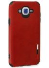 Newface Samsung Galaxy J7 Kılıf Loop Deri Silikon - Kırmızı