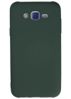 Newface Samsung Galaxy J7 Kılıf Nano içi Kadife Silikon - Koyu Yeşil