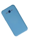Newface Samsung Galaxy J7 Kılıf Nano içi Kadife Silikon - Mavi