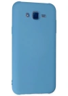 Newface Samsung Galaxy J7 Kılıf Nano içi Kadife Silikon - Mavi