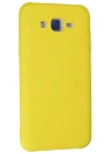 Newface Samsung Galaxy J7 Kılıf Nano içi Kadife Silikon - Sarı