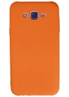 Newface Samsung Galaxy J7 Kılıf Nano içi Kadife Silikon - Turuncu