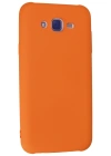 Newface Samsung Galaxy J7 Kılıf Nano içi Kadife Silikon - Turuncu