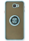 Newface Samsung Galaxy J7 Prime Kılıf Montreal Yüzüklü Silikon Kapak - Buz Mavi
