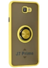 Newface Samsung Galaxy J7 Prime Kılıf Montreal Yüzüklü Silikon Kapak - Sarı