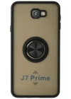 Newface Samsung Galaxy J7 Prime Kılıf Montreal Yüzüklü Silikon Kapak - Siyah