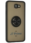 Newface Samsung Galaxy J7 Prime Kılıf Montreal Yüzüklü Silikon Kapak - Siyah