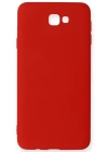 Newface Samsung Galaxy J7 Prime Kılıf Nano içi Kadife Silikon - Kırmızı