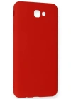 Newface Samsung Galaxy J7 Prime Kılıf Nano içi Kadife Silikon - Kırmızı