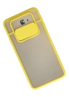 Newface Samsung Galaxy J7 Prime Kılıf Palm Buzlu Kamera Sürgülü Silikon - Sarı