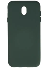 Newface Samsung Galaxy J7 Pro / J730 Kılıf Nano içi Kadife Silikon - Koyu Yeşil