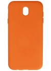 Newface Samsung Galaxy J7 Pro / J730 Kılıf Nano içi Kadife Silikon - Turuncu