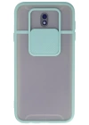 Newface Samsung Galaxy J7 Pro / J730 Kılıf Palm Buzlu Kamera Sürgülü Silikon - Turkuaz