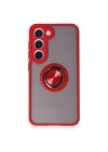 Newface Samsung Galaxy M15 Kılıf Montreal Yüzüklü Silikon Kapak - Kırmızı