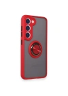 Newface Samsung Galaxy M15 Kılıf Montreal Yüzüklü Silikon Kapak - Kırmızı