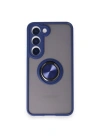 Newface Samsung Galaxy M15 Kılıf Montreal Yüzüklü Silikon Kapak - Lacivert