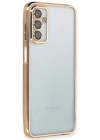 Newface Samsung Galaxy M23 Kılıf Razer Lensli Silikon - Gold