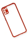 Newface Samsung Galaxy M31 Kılıf Miami Şeffaf Silikon - Kırmızı