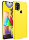 Newface Samsung Galaxy M31 Kılıf Nano içi Kadife Silikon - Sarı