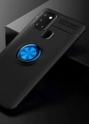 Newface Samsung Galaxy M31 Kılıf Range Yüzüklü Silikon - Siyah-Mavi