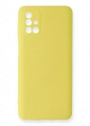 Newface Samsung Galaxy M31S Kılıf Nano içi Kadife Silikon - Sarı