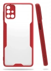 Newface Samsung Galaxy M31S Kılıf Platin Silikon - Kırmızı