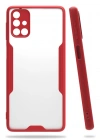 Newface Samsung Galaxy M31S Kılıf Platin Silikon - Kırmızı