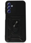 Newface Samsung Galaxy M34 5G Kılıf Pars Lens Yüzüklü Silikon - Siyah