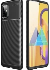 Newface Samsung Galaxy M51 Kılıf Auto Focus Karbon Kapak - Siyah