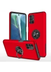 Newface Samsung Galaxy M51 Kılıf Elit Yüzüklü Kapak - Kırmızı