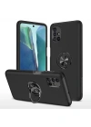 Newface Samsung Galaxy M51 Kılıf Elit Yüzüklü Kapak - Siyah