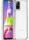 Newface Samsung Galaxy M51 Kılıf Lüx Şeffaf Silikon