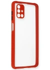 Newface Samsung Galaxy M51 Kılıf Miami Şeffaf Silikon - Kırmızı