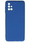 Newface Samsung Galaxy M51 Kılıf Nano içi Kadife Silikon - Mavi