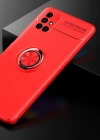 Newface Samsung Galaxy M51 Kılıf Range Yüzüklü Silikon - Kırmızı