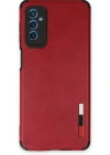 Newface Samsung Galaxy M52 5G Kılıf Loop Deri Silikon - Kırmızı