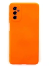 Newface Samsung Galaxy M52 5G Kılıf Nano içi Kadife Silikon - Turuncu