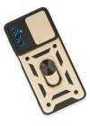 Newface Samsung Galaxy M52 5G Kılıf Pars Lens Yüzüklü Silikon - Gold