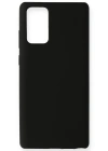 Newface Samsung Galaxy Note 20 Kılıf Nano içi Kadife Silikon - Siyah