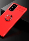 Newface Samsung Galaxy Note 20 Kılıf Range Yüzüklü Silikon - Kırmızı