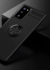 Newface Samsung Galaxy Note 20 Kılıf Range Yüzüklü Silikon - Siyah