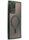 Newface Samsung Galaxy Note 20 Ultra Kılıf Kross Magneticsafe Kapak - Koyu Yeşil