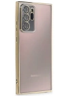 Newface Samsung Galaxy Note 20 Ultra Kılıf Razer Lensli Silikon - Gold