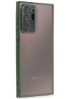 Newface Samsung Galaxy Note 20 Ultra Kılıf Razer Lensli Silikon - Yeşil