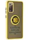 Newface Samsung Galaxy S20 FE Kılıf Montreal Yüzüklü Silikon Kapak - Sarı