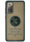 Newface Samsung Galaxy S20 FE Kılıf Montreal Yüzüklü Silikon Kapak - Yeşil