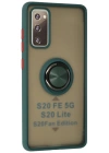 Newface Samsung Galaxy S20 FE Kılıf Montreal Yüzüklü Silikon Kapak - Yeşil