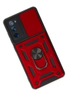 Newface Samsung Galaxy S20 FE Kılıf Pars Lens Yüzüklü Silikon - Kırmızı