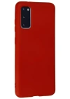 Newface Samsung Galaxy S20 Kılıf Nano içi Kadife Silikon - Kırmızı