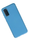 Newface Samsung Galaxy S20 Plus Kılıf Nano içi Kadife Silikon - Mavi